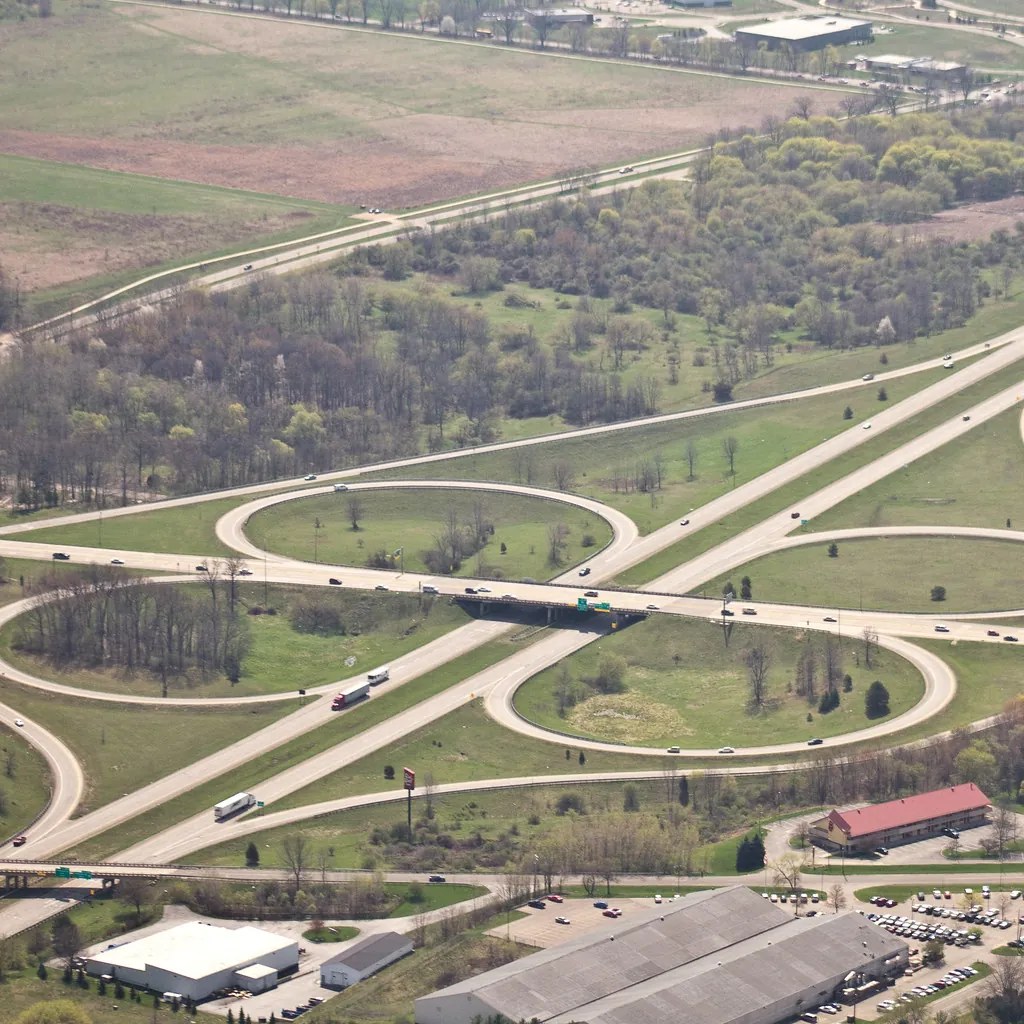Infraestructura vial vista aérea